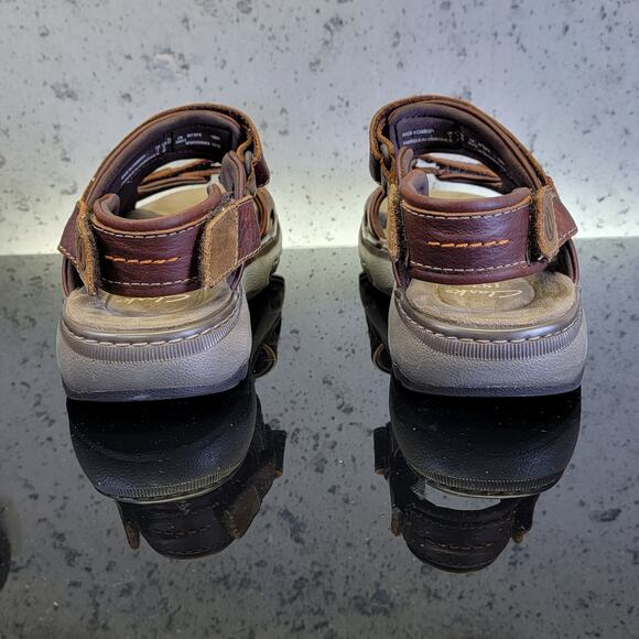 Clarks Men's Raffe Coast Active Sandal, Brown Leather, Size 8 - Picture 3 of 5